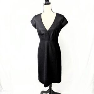 J. Crew Suiting Wool V Neck Black Cocktail Dress